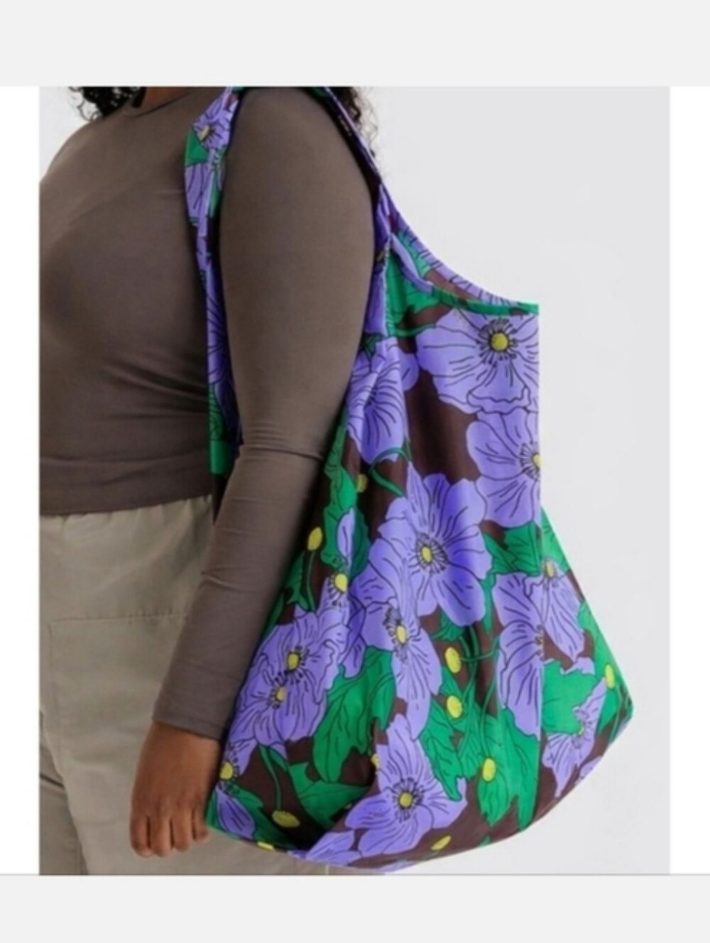 BAGGU MAROON POPPY TOTE BAG